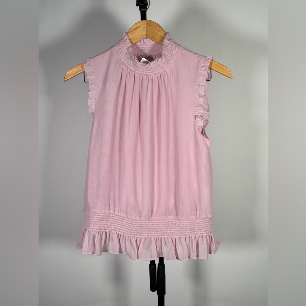 NWT J. Crew mock neck sleeveless pink top - Picture 2 of 5